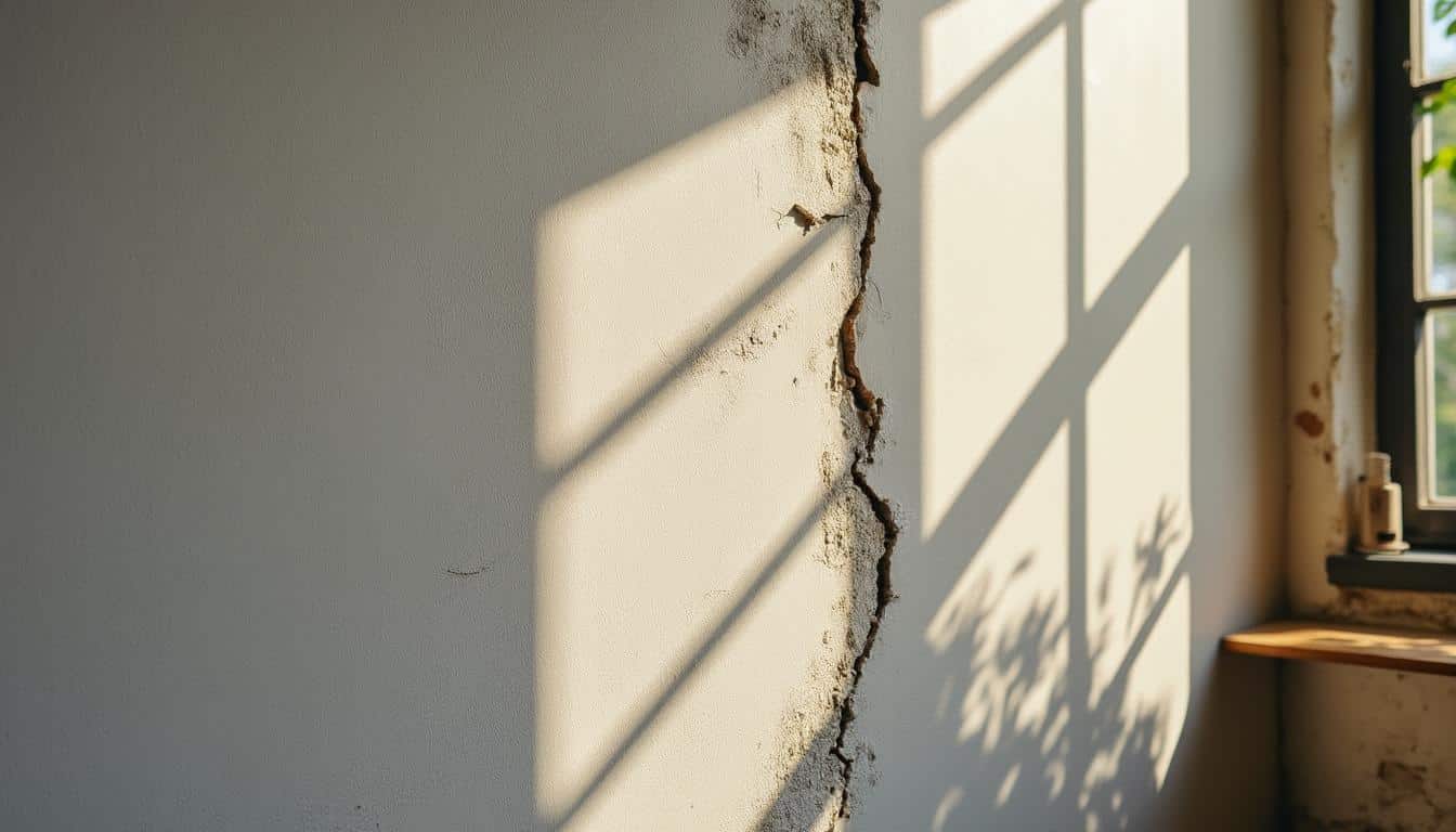 Détecter et réparer une cloison mur fissurée au salon