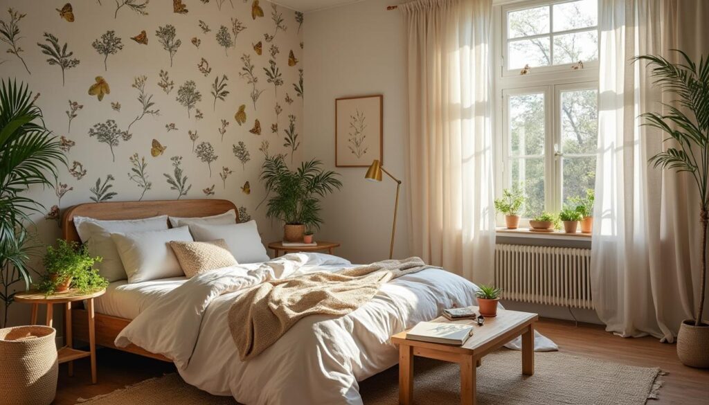 Réaliser une chambre adulte à l'ambiance zen grâce au papier peint