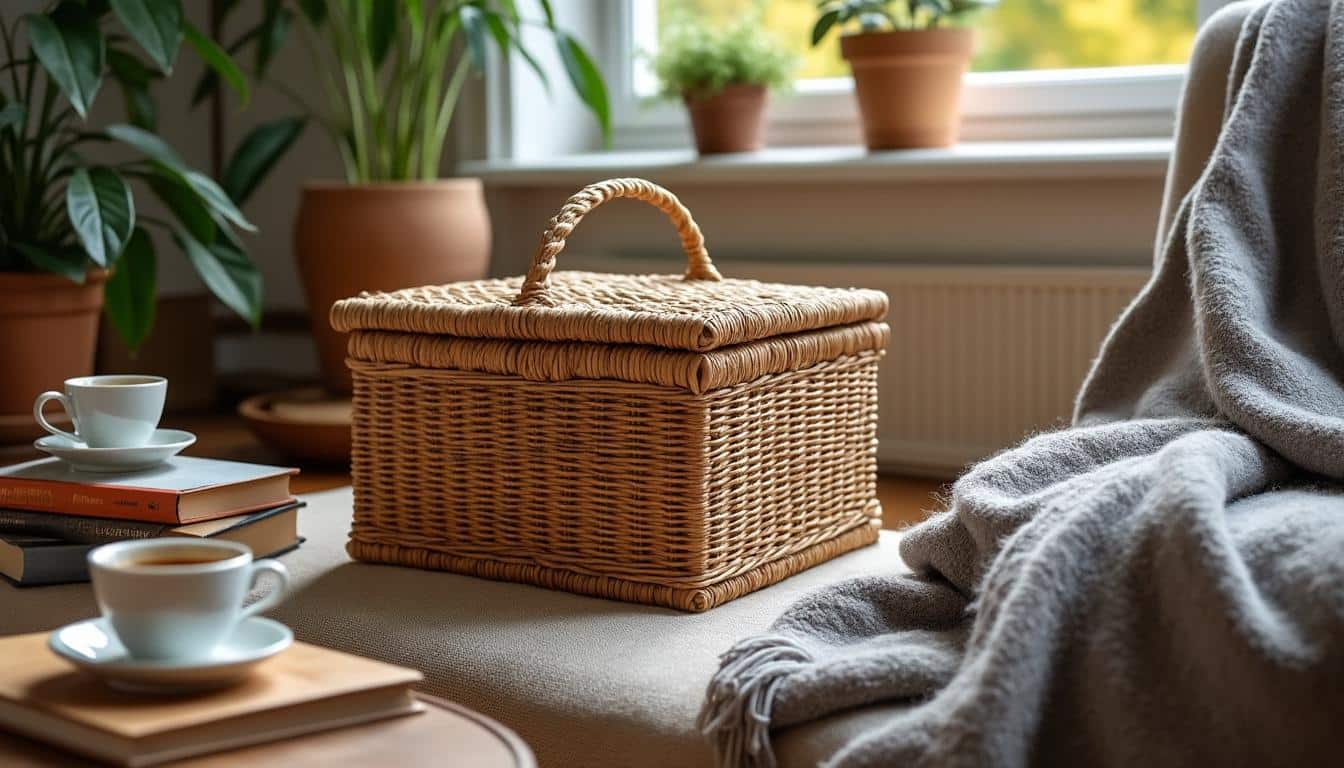 Comment intégrer un panier en rotin dans la déco de salon pour une ambiance cocoon ?