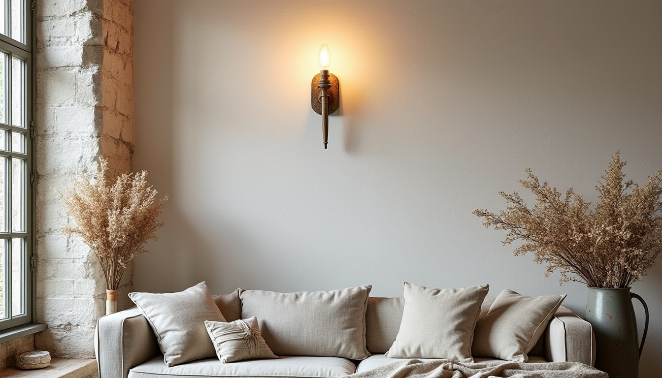 Applique murale de campagne chic : charme et lumière chaleureuse